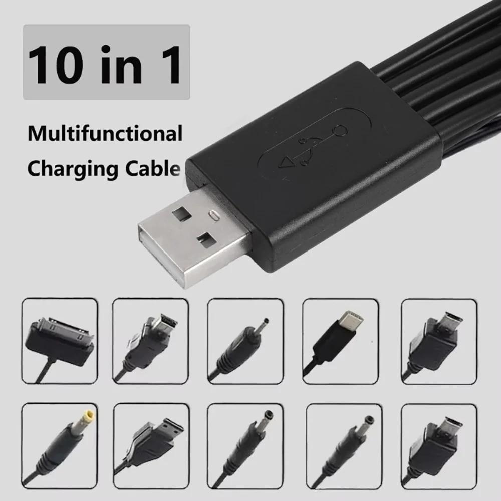 10 in 1 USB to Multi Plug Universal Phone Charging Cable Multi Head Charger Cable for Samsung Xiaomi Huawei Google OPPO Vivo