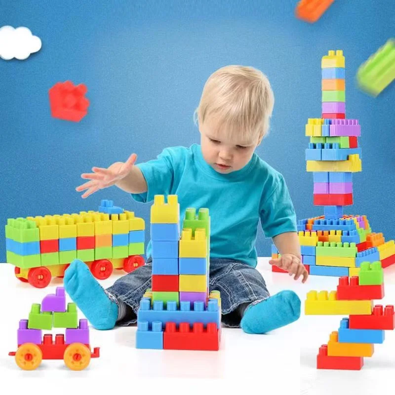 Building Blocks Toys 130Pcs Large Particle Building Block Stacking Toys Children's Early Education Educational Toys Creative Splicing Plastic
