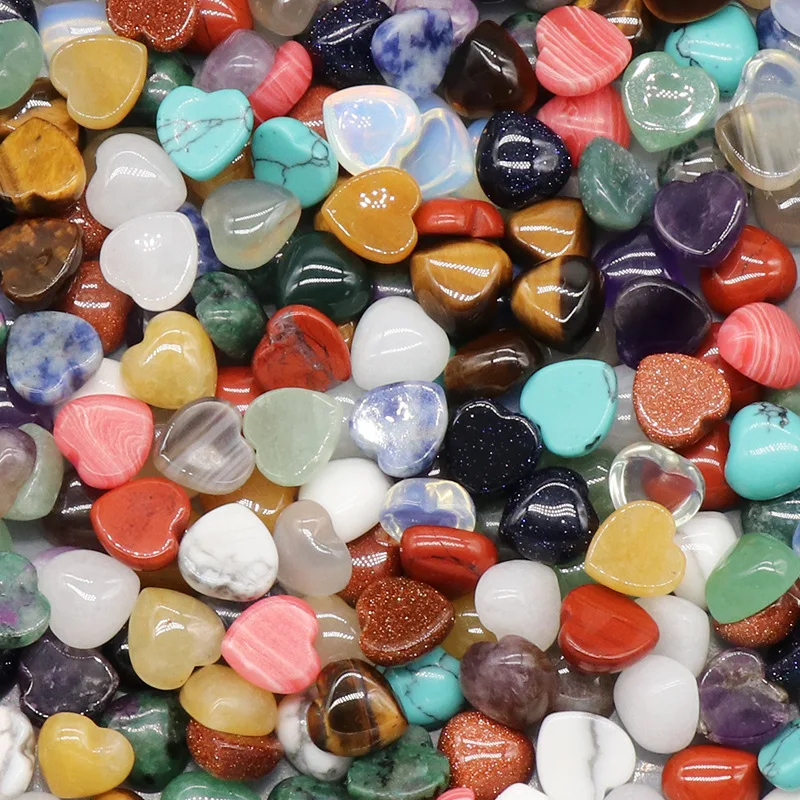 Natural Crystal Stone 10mm Heart Face Jewelry ACC Mineral Statue Crystal Ornament Home Decoration