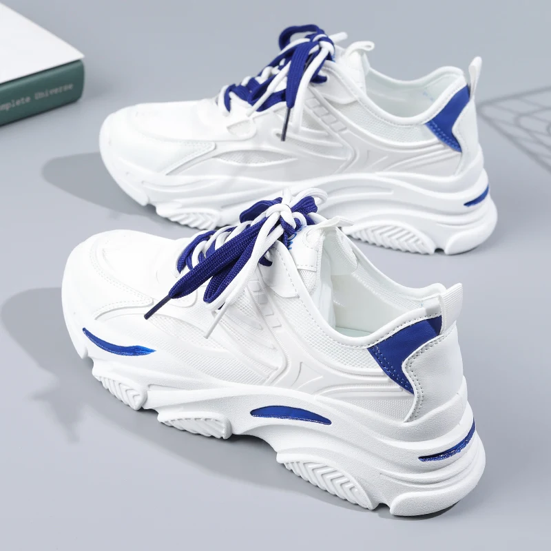 

Кроссовки женские на толстой подошве, дышащие, износостойкие, на шнуровке