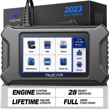 MUCAR CS90 진단 도구, 28 리셋 서비스, 평생 무료 자동차 도구, Obd2 진단 엔진 시스템, OBD2 스캐너, 105 개 이상의 브랜드