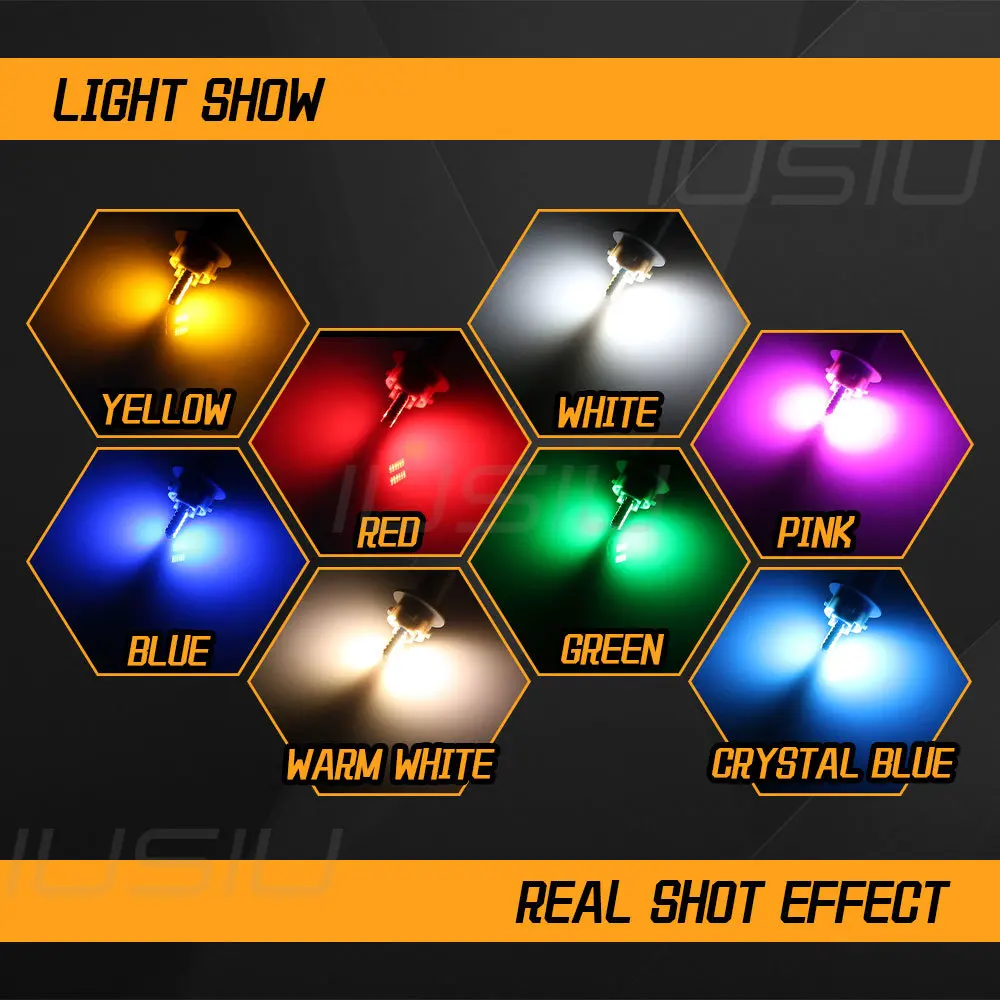 IUSIU LED  Ʈ ڵ  ȣ , 12V 24V T10 C5W 佺 BA9S W5W  C10W T4W 194 28 31 36 39 41mm, 2 
