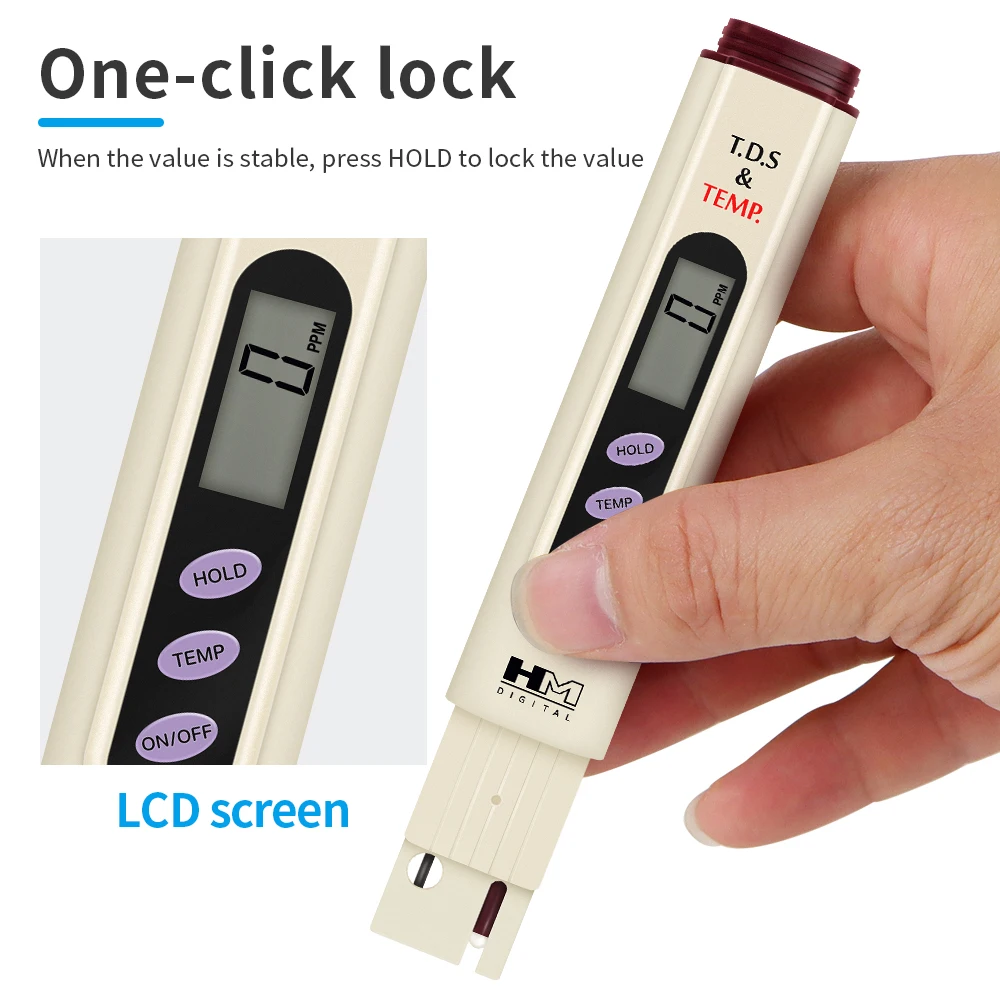 TDS µ 跮  ׽, TDS ׽Ʈ , ļ    LCD ÷ 0-9990ppm 0-80 