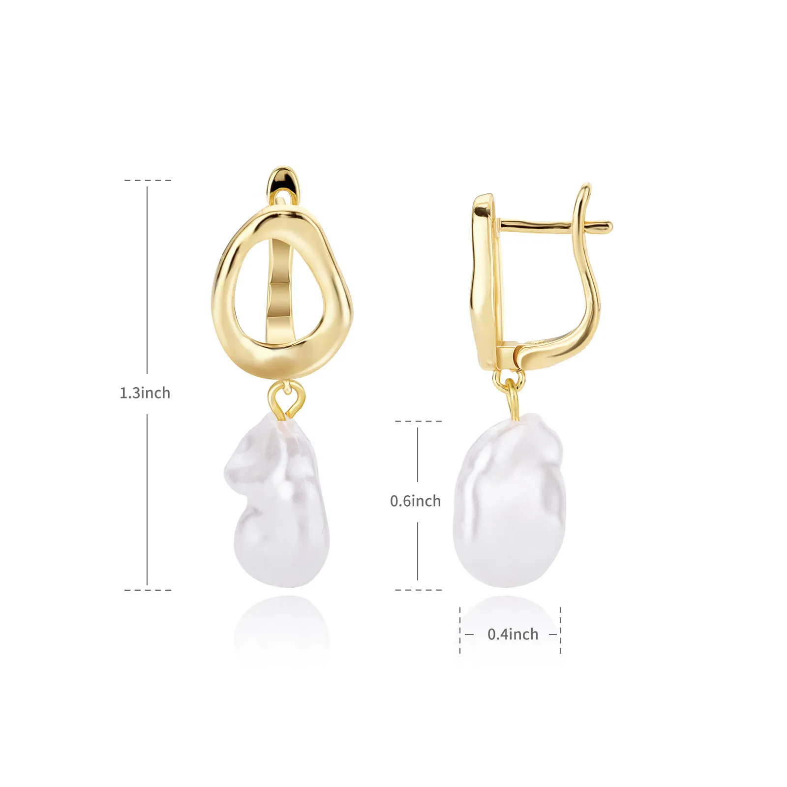 A fashionable pair of Circle Pearl Earrings for Women.