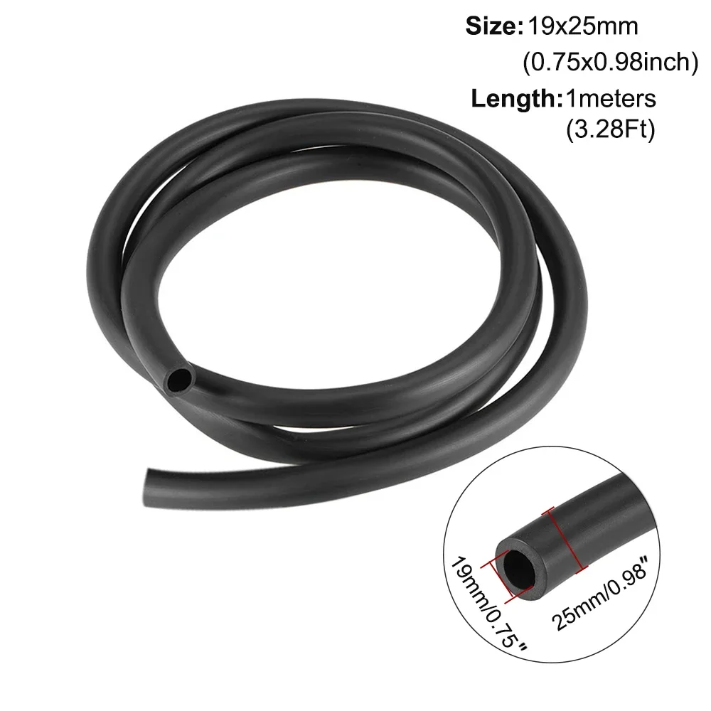 Multi-Size Black Smooth Nitrile Rubber Hose – 1m/3m Lengths, 3mm-19mm Diameter