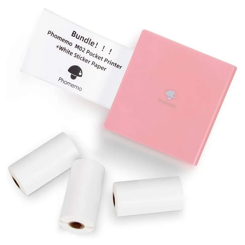 Phomemo M02  Portable Printer Bt Mini Thermal 300dpiPocket Printer Mobile Phone Android Ios Photo Printer