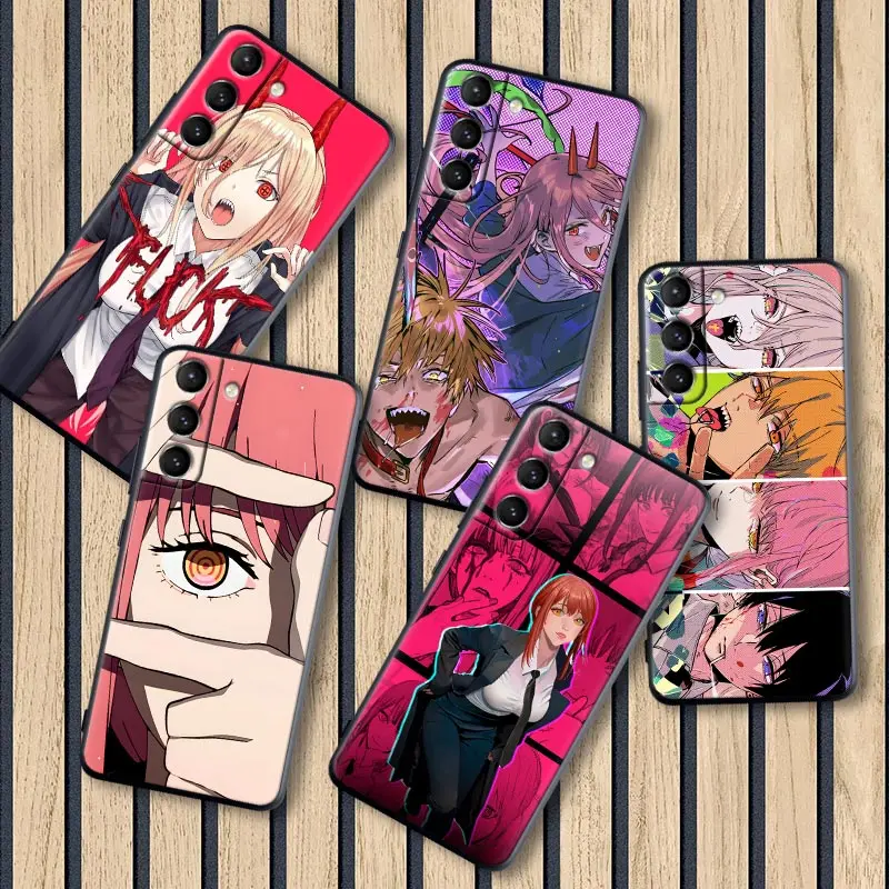 

Power Chainsaw Man Makima Anime Cases For Samsung S23Ultra Funda Galaxy S22 S23 Ultra S20 S21 FE S10 Plus S9 Soft Tpu Case Cover