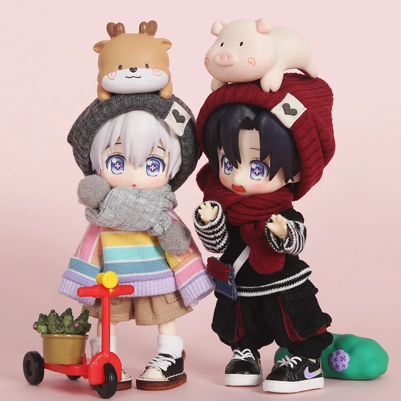 New Cute Ob11Winter Doll Hat Scarf Doll Cap Accessories For Gsc Nendoroids YMY Clay Head, Obitsu11, Molly, 1/8bjd, 1/12Bjd Doll 5