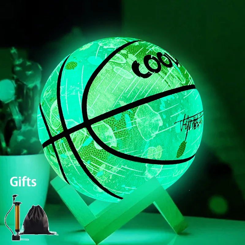 

New Reflective Glow Basketball Size 5 6 7# Outdoor Street Cool Balls Glowing Luminous Basketballs Child Youth Adults Balls Gifts