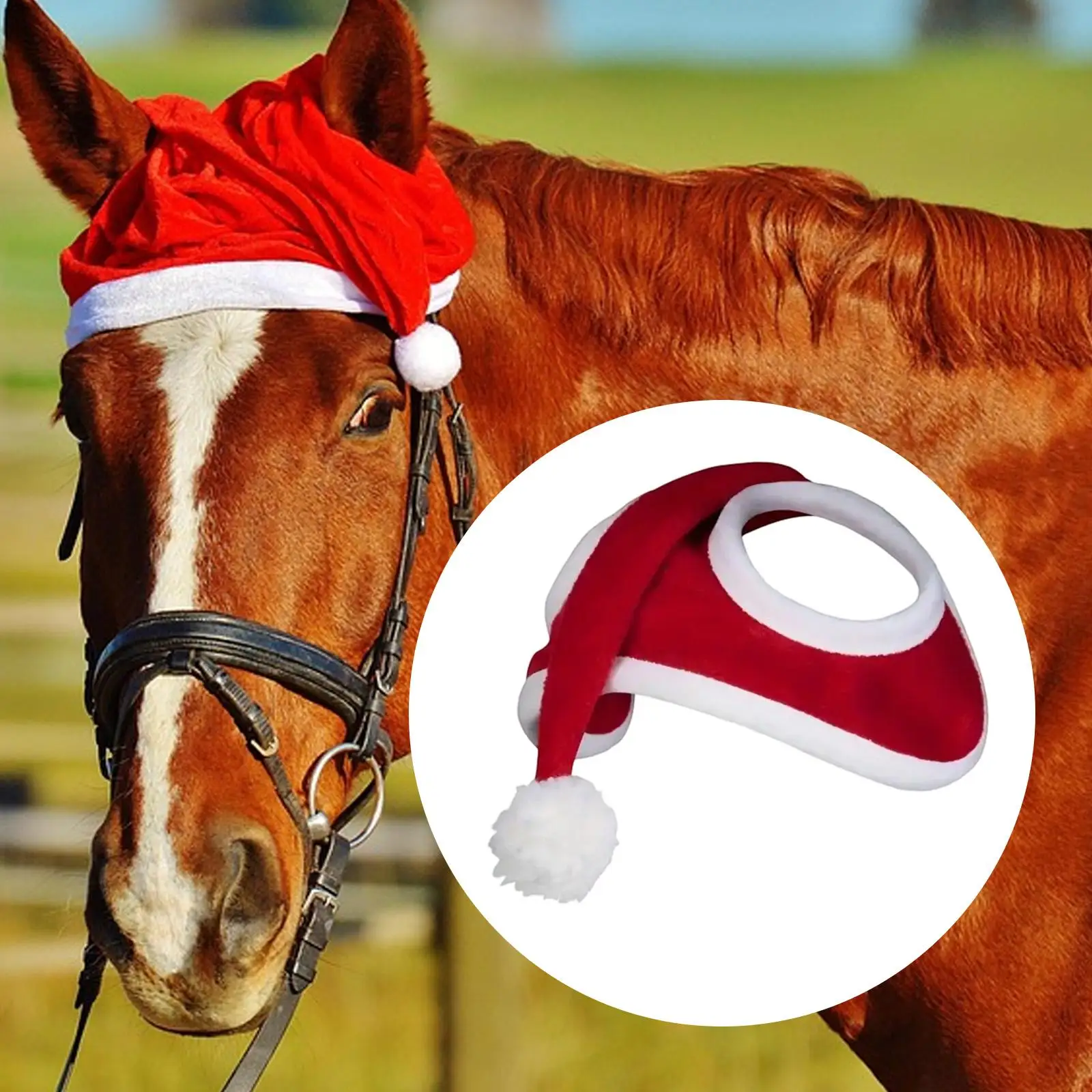 Christmas Hat for Horse Cute Party Supplies Red Xmas Horse Christmas Costume