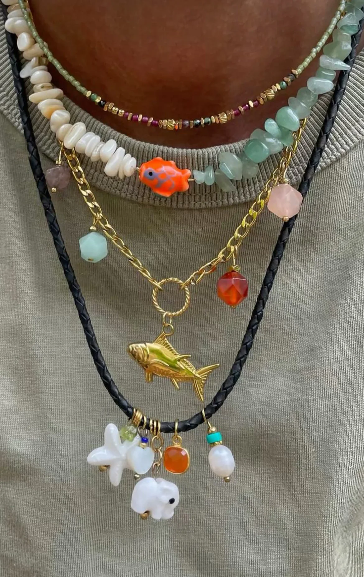 4pcs Womens Bohemian Necklace