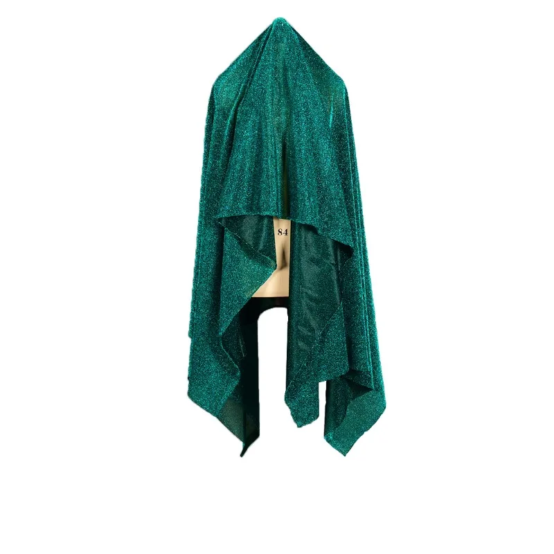 Bright Silk Fabric Emerald Glitter Yarn Dress Background Cloth Clothing Cloth for Apparel Sewing Meter Diy Material