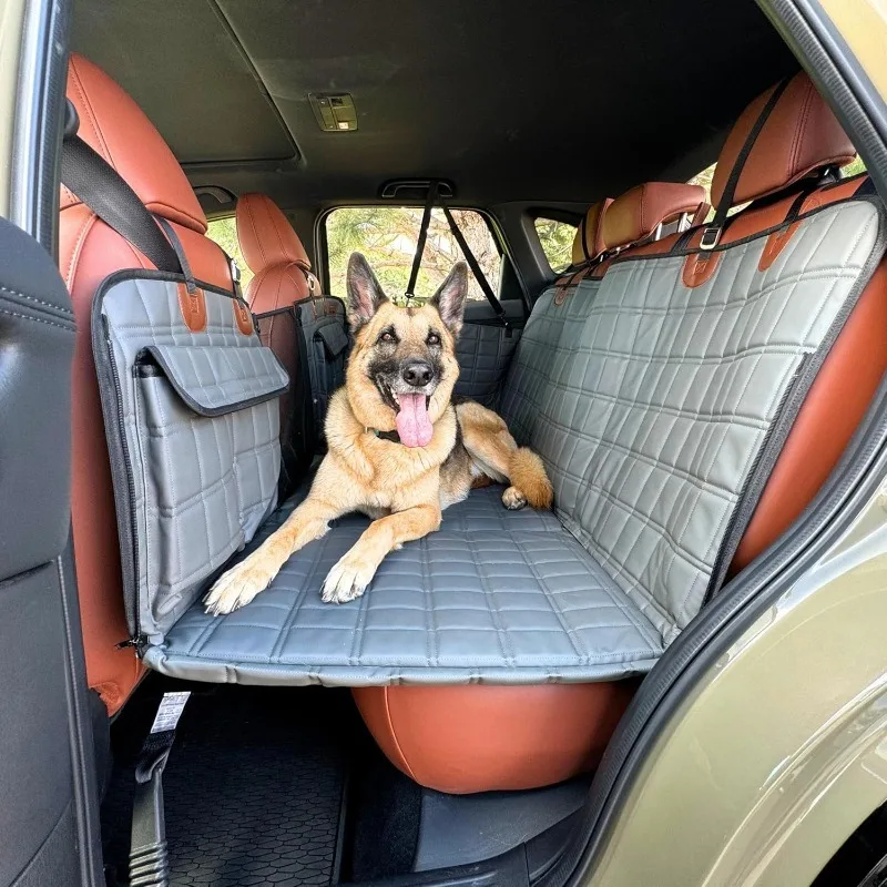 Siège Auto Pour Chien Grand Format - Support Jusqu'à 100 Lb - Étanche, Pliable - Tissu 600D Avec Fenêtre Maille - Pour Voiture, SUV, Camion