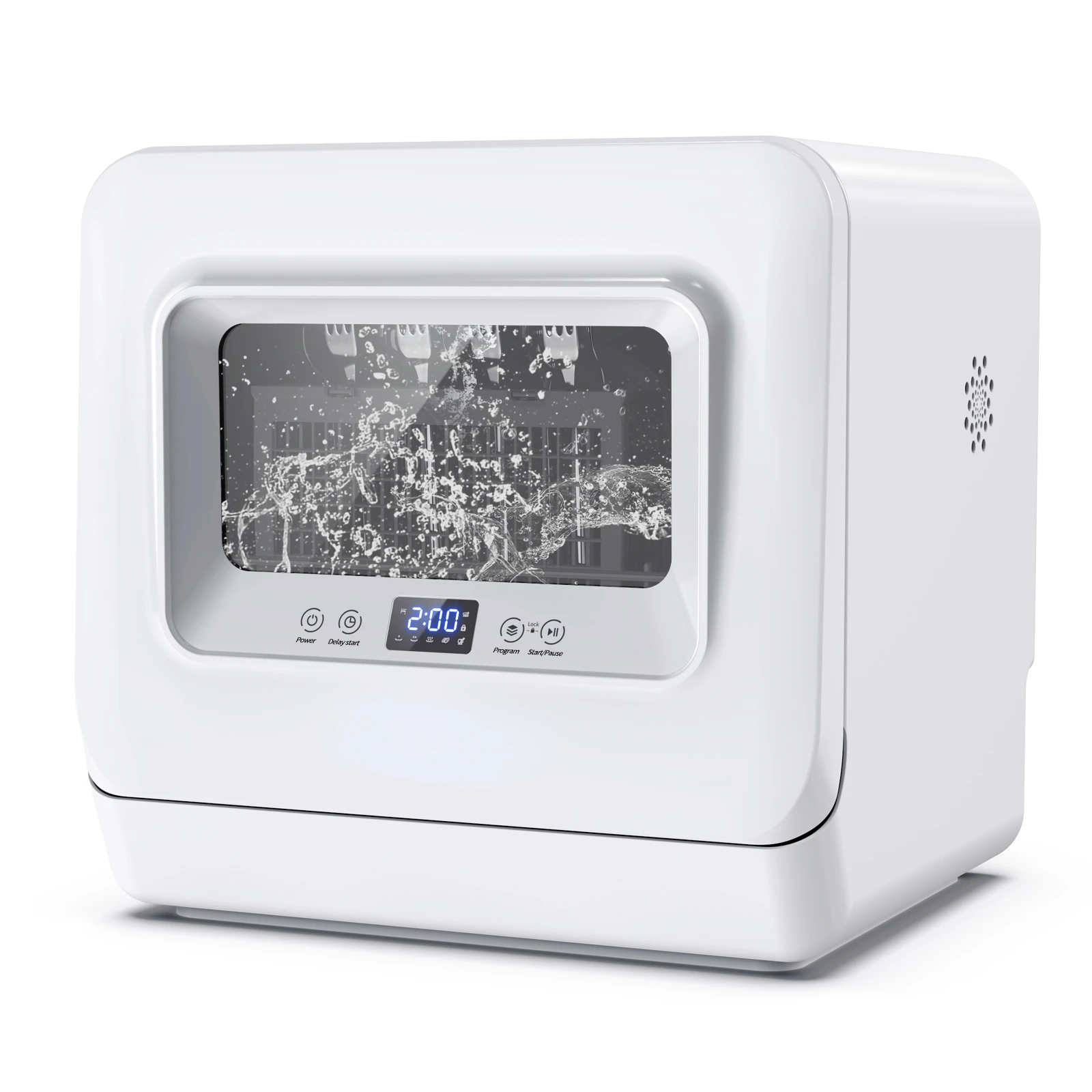 

Compact Portable Dishwasher 5 Washing Programs Portable Washer 3D Cyclone Spray With Dishwashers Faucet Adapter