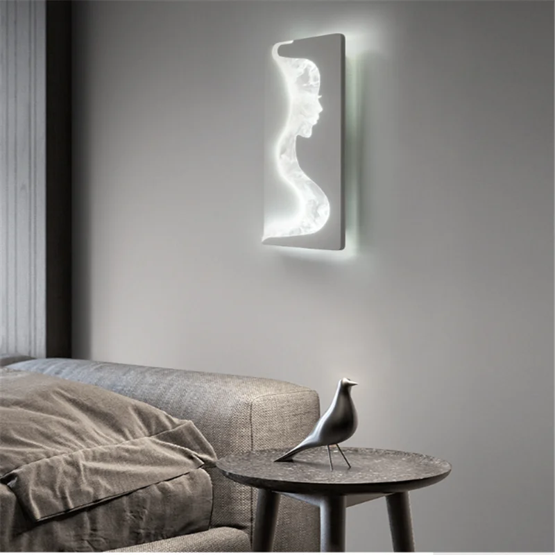 

New beauty mural lamp led creative art Bedroom bedside lamp living room background lamp wall aisle lamp