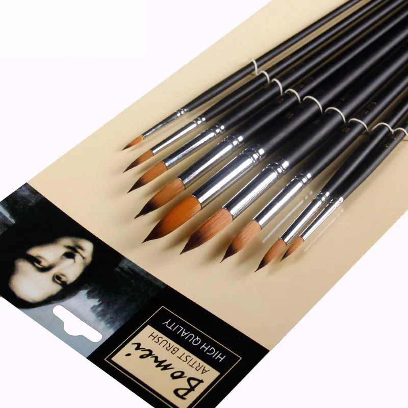 Watercolor Paint Brushes Professional Round Painting Brush 9Pcs/set