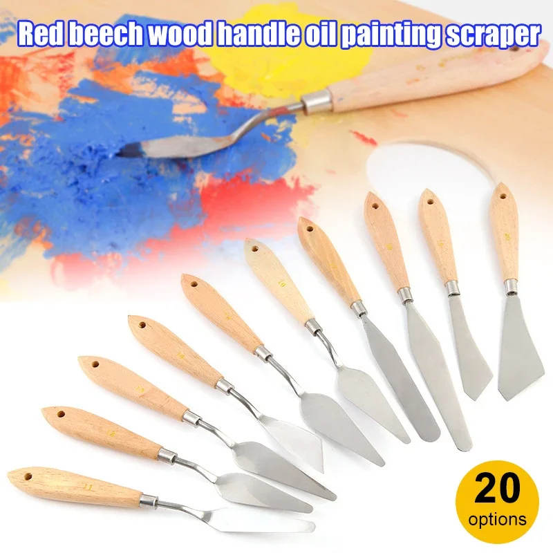 

Металлические ножи FC с деревянной ручкой, шпатель из нержавеющей стали, палитра ножей для рисования маслом, металлические ножи