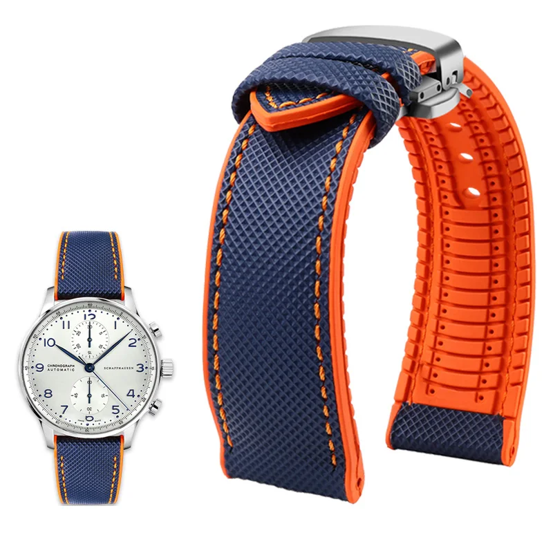Durable Canvas Nylon Waterproof Watch Strap with Rubber Lining - Men's Watchband Accessories