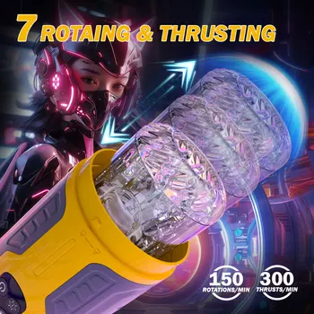 Telescopic Male Masturbator Vagina Masturbation Equipment Sex Toys for Men Goods for Adults Piston Automatic Rotation Mastubator