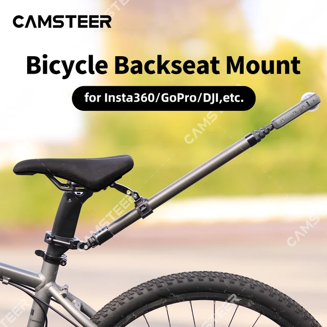 Camsteer – support de siège arrière de vélo, vue de 3ème personne GoPro 13 12 supports de caméra pour Insta360 X5 X4 AcePro DJI Osmo360 Action 6 5Pro 1