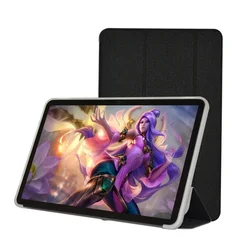 Slim Tri-Folding Stand Cover Case with Soft TPU Back Shell and Smart Auto Sleep/Wake-up for Teclast M50S 2024 (Black)