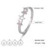 Kkjoy Simple Stainless Steel Silver Color Rings For Women Men Hollow Solid Star Finger Ring Gifts For Girls Jewelry Wholesale 6