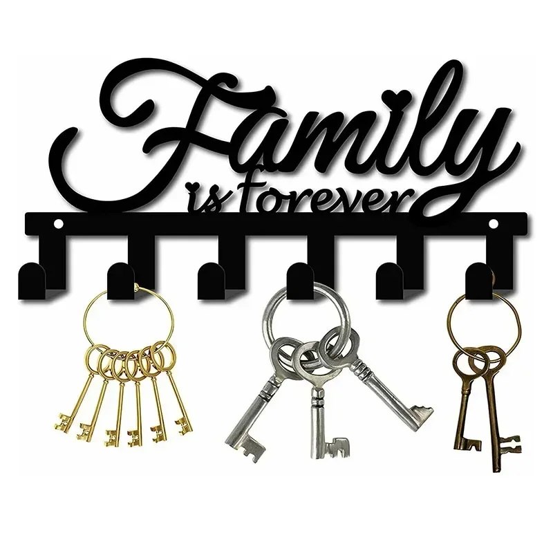 Description Picture 2 of itemVintage Cast Iron Key Holder with 6 Hooks Wall-Mounted Coat Rack and Metal Art for Living Room & Home Decor, Rustic Wall Hanger