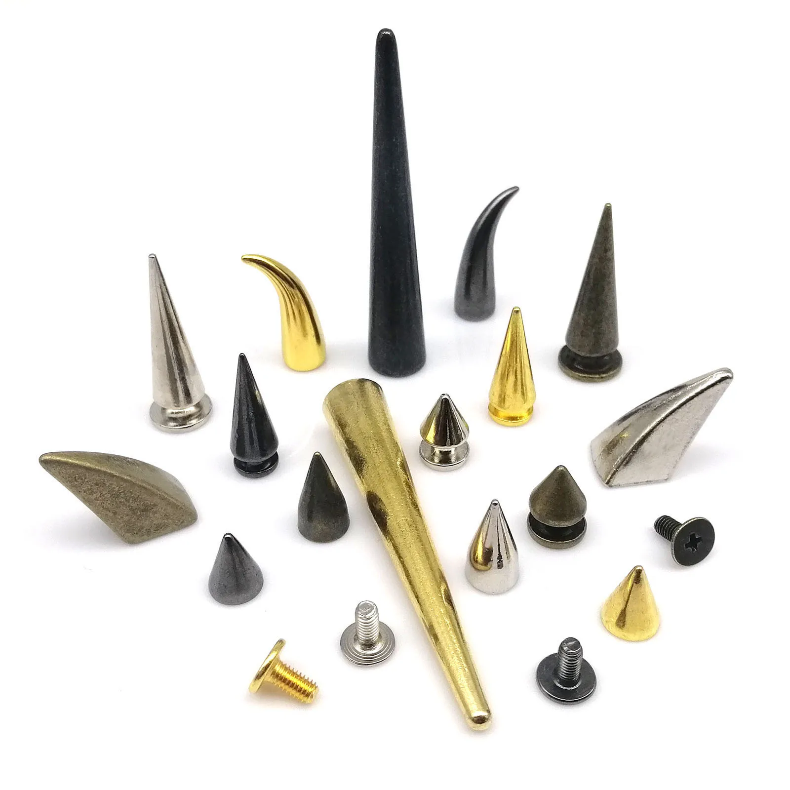 Metal Decor Punk Bullet Warhead Spike Cone Screw Back Rivet Stud Spot Nail Leather Collar Bag Belt Jacket Shoes Repair 10 Sets metal rivets,belt strap rivets,copper rivets,metal studs,leather rivets