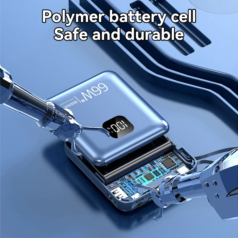 Lenovo 50000mAh Mini Power Bank Portable Charger Digital Power display Powerbank External Battery For IPhone Xiaomi Samsung New 6