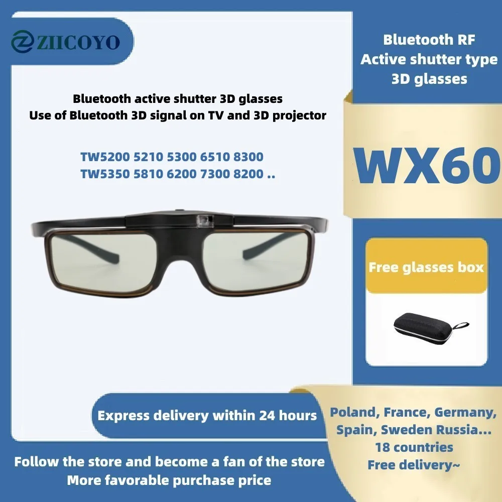 

Bluetooth RF Active Shutter Type 3D Glasses Are Suitable For Epson TW5700/5400/5600/930 Projector/Bluetooth 3D Signal TV