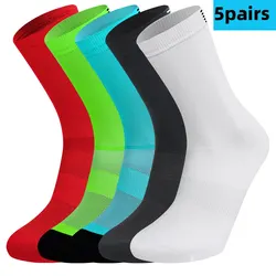 Breathable Unisex Cycling & Outdoor Activity Compression Socks - 5 Pairs - 37-45 (GB4 and NW red)