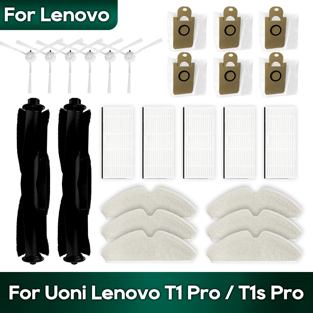 Compatível com Uoni Lenovo t1 Prot1s Procleaner t1 Acessórios para Aspirador de pó Peças de Reposição Escova de Rolo Filtro Hepa Pano de Limpeza Bolsas de pó
