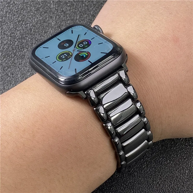 

Smooth ceramic strap for Apple Watch 20mm22mm for iWatch 8 7 6 5 4 3 2 SE Men's and Women's fashion strap Replacement bracelet