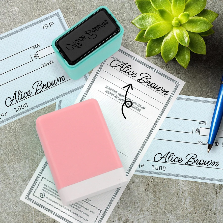 Name Stamp Ink Impression Personalized Signature Stamp Business and Personal Use Modern Look