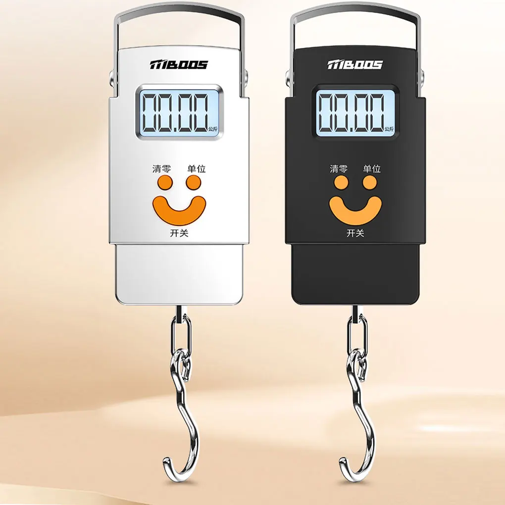 Stainless Steel Portable Digital Hanging Scales Electronic Luggage Balance Battery Powered Hook LCD Display with Backlight