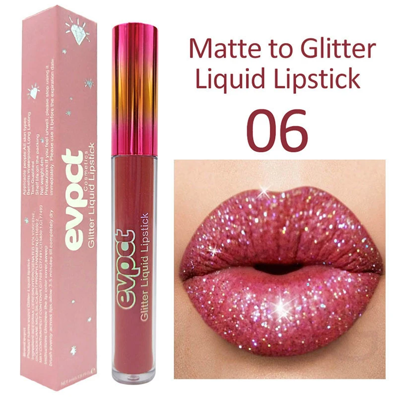 12 Colors Shiny Diamond Lip Gloss Shimmer Long Lasting Metallic Lip Makeup Fashion Beauty Tint Pigment Women Lipsticks