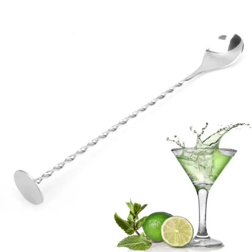 Great Quality 304 Stainless Steel Bar Spoon Bar Mixing Spoon Cocktail Drink Sticking Tools