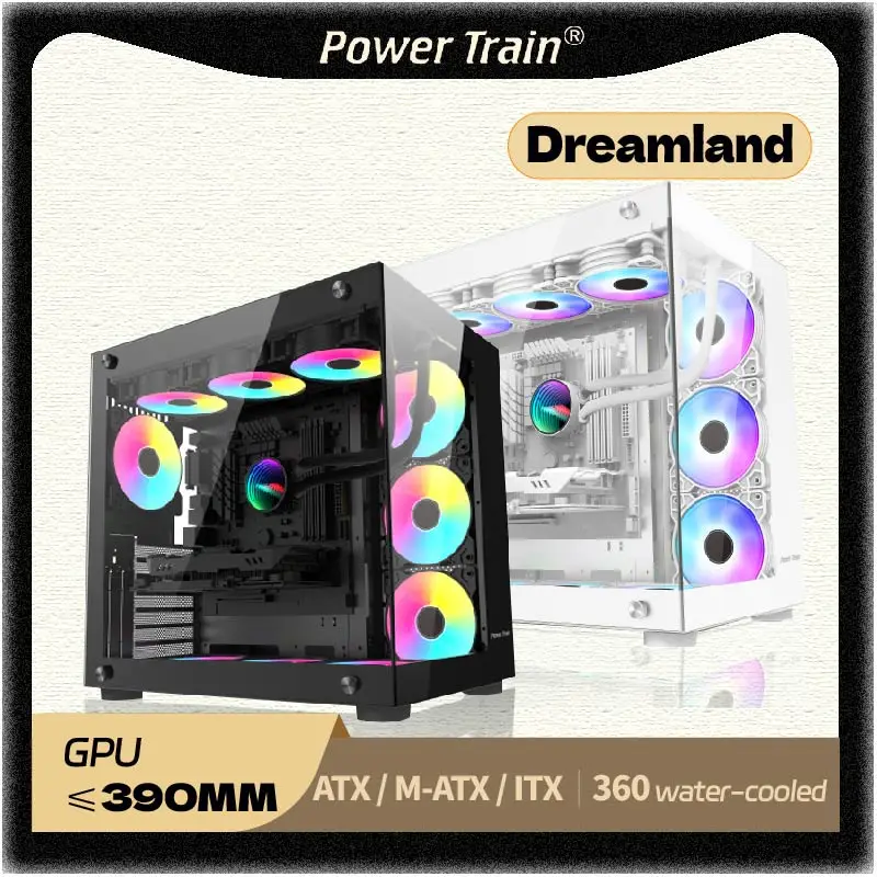 파워 트레인 DreamLand 바다 전망 룸 기둥 없음 순백색 데스크탑 ATX 호..
