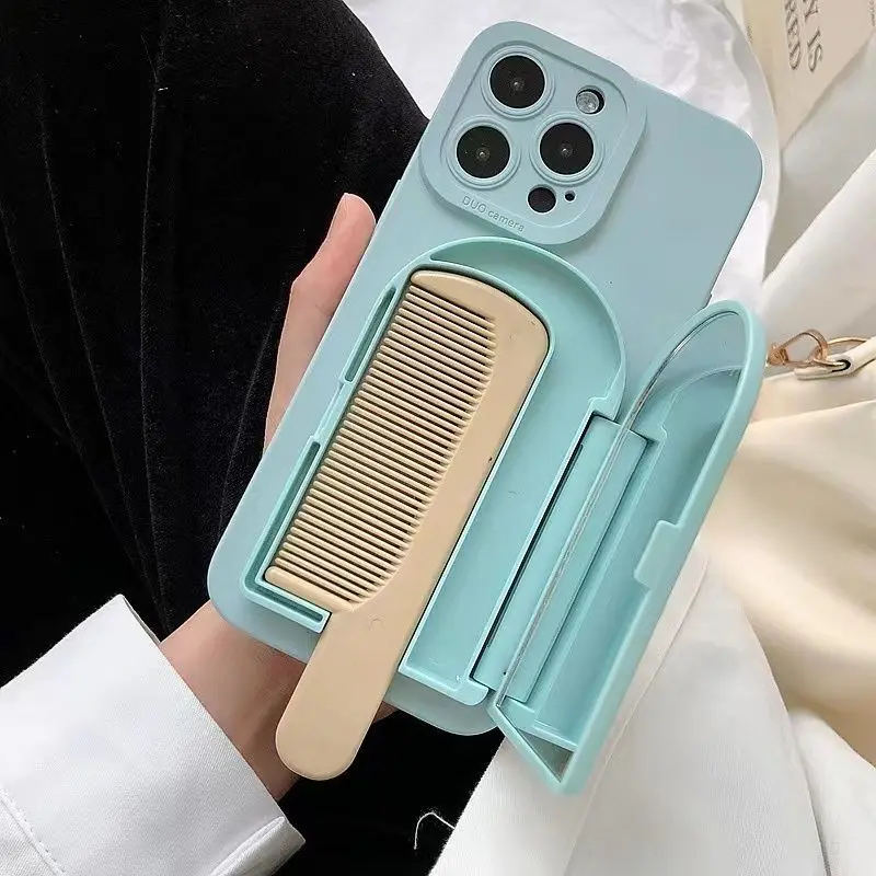 

2023 IPhone 14 Phone Case Tpu Strange IPhone 12promax with Comb 7plus8 Mirror X/13mini Little Bear 11 Weird Cartoon Phone Case