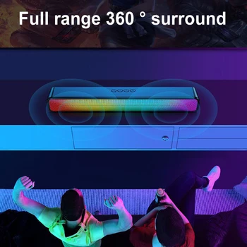 RGB Wireless Speaker Bluetooth HiFi Portable Voice Box For Desk Computer Subwoofer Home Movie Surround Sound Bar Audio Speaker 4