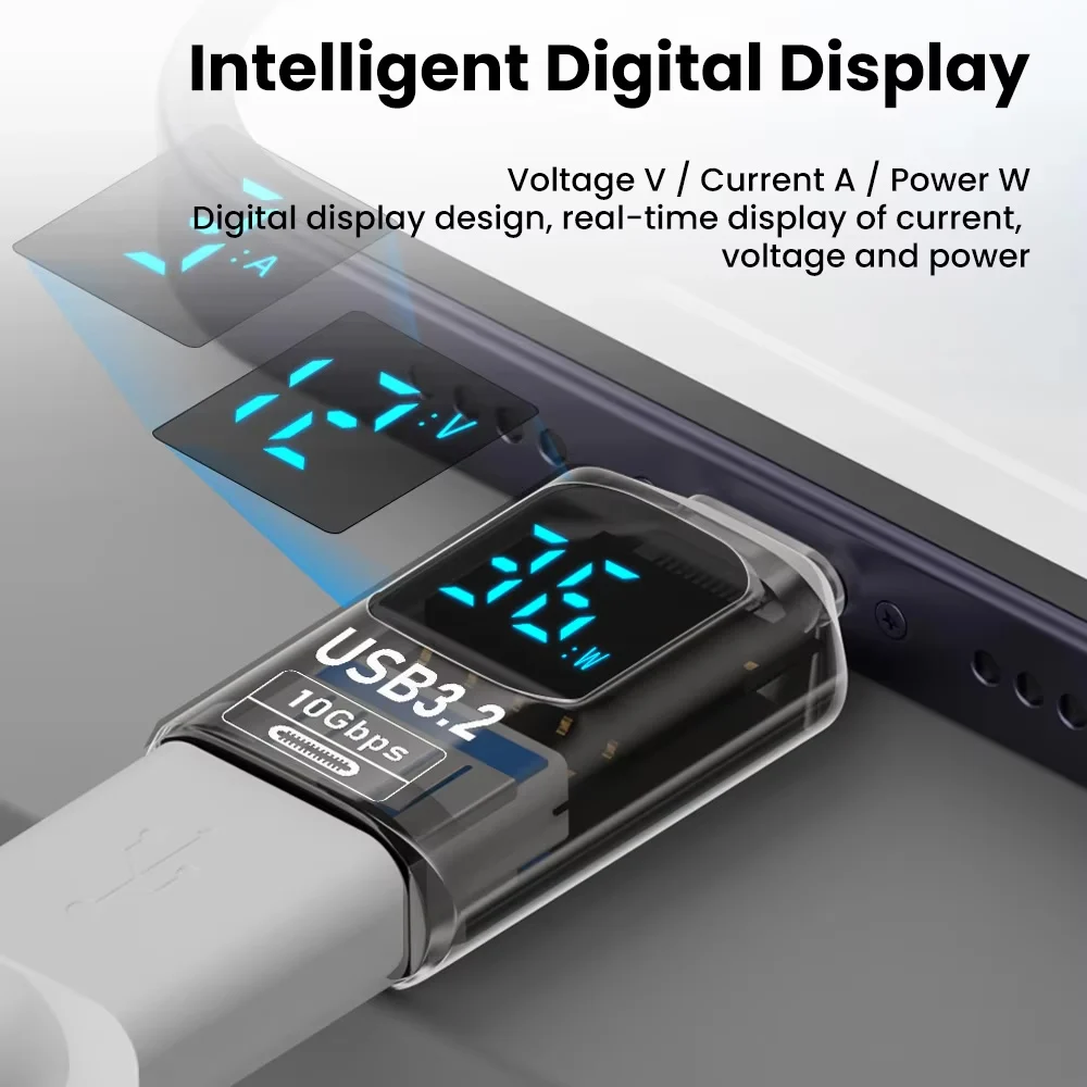 10Gbps USB 3.2 Digital Display Adapter 60W USB Male to Female Fast Charging Data Converter USB C Adapter for PC Laptop iPhone