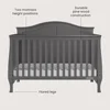 2-Piece Camden Nursery Set Convertible Crib & 3-Drawer Dresser Cool Gray Grows with Baby Sturdy Pine Wood Neutral Finishes Safe 3