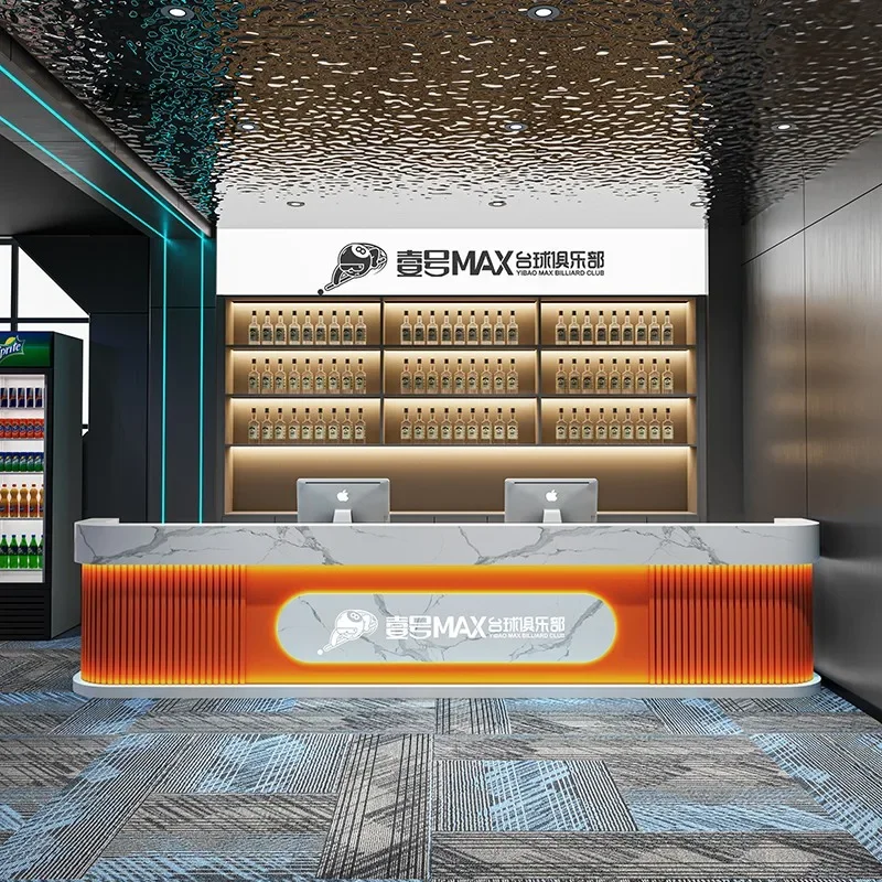 American Retro Reception Desk E-sports Hotel Beauty Salon Fitness Room Help Center Checkout Counter Pulpit Office Furniture FYRD