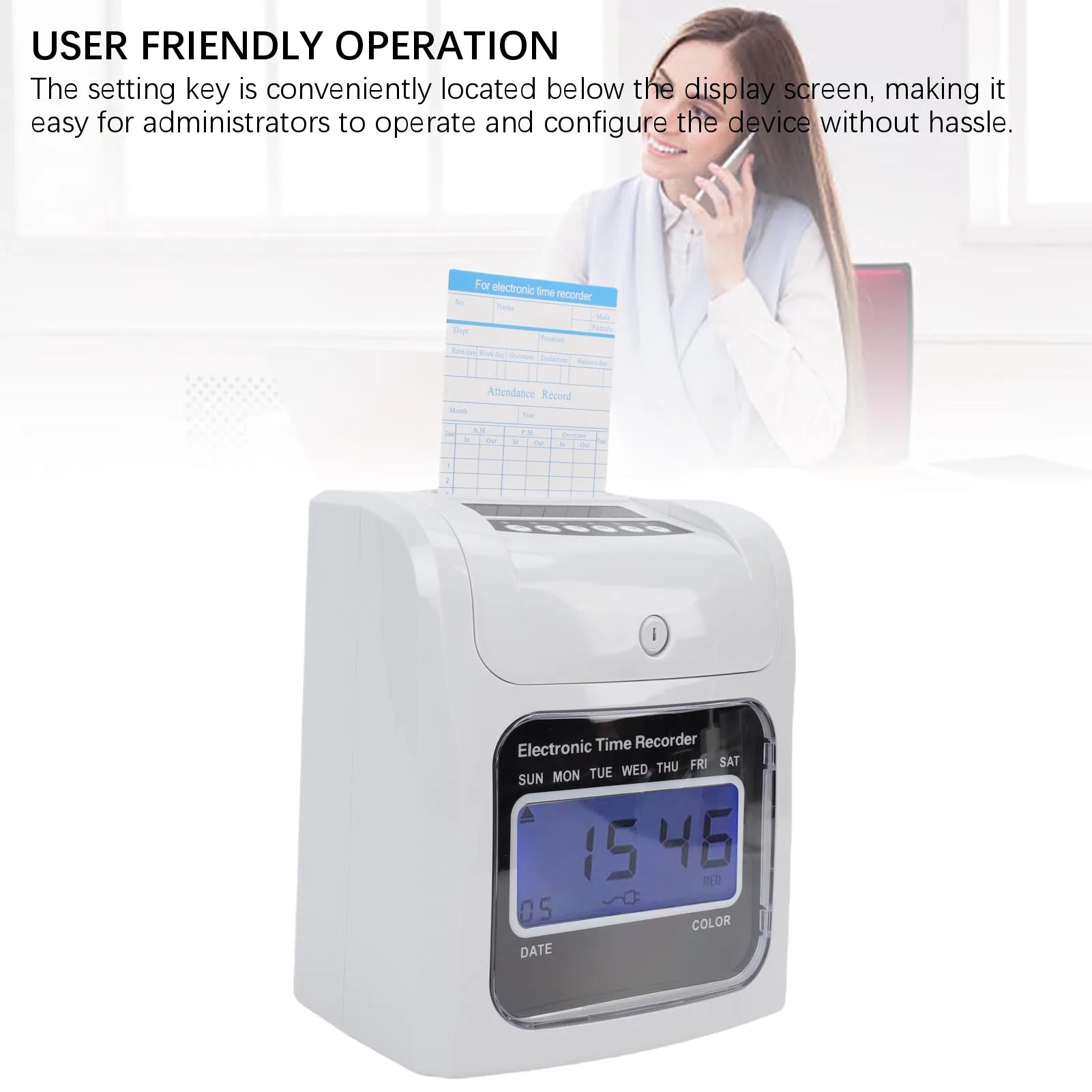 Employee Time Clock for Small Business Employee Punch Clock System with 101 Piece Time Cards 2 Security Keys and 1 Ribbon