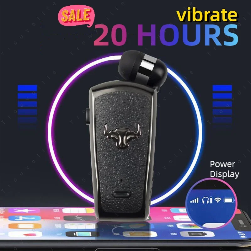 Auricolare Singolo F920 Auricolare Bluetooth Retrattile Con Clip E Vibrazione – Per IOS E Android, Colore Nero O Grigio – Senza Marca Microfono Archetto Wireless - Foto 8