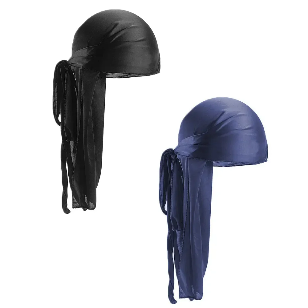 2-Pack Durag Pirate Hat - Soft, Fragrance-Free, 360 Waves, Extra Long Tail for Maximum Comfort and Style 2