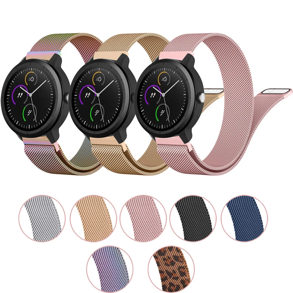 Cinturino Milanese Per Garmin Vivoactive 3 Venu Sq Forerunner 245/645 Vivomove Hr 2/2S/4S Cinturino In Metallo Per Garminactive Vivoactive 4