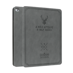 Luxury Vintage Deer Head Leather Tablet Stand Case for iPad 10.2 inch (Black)