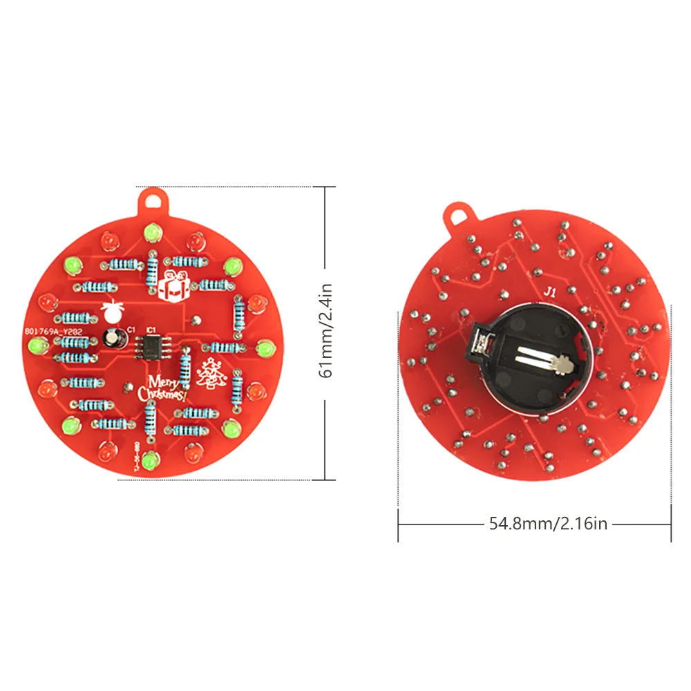DC 3V LED Christmas Tree Decoration PCB Crcuit Ornaments Soldering Kit Red and Green LEDs Blinking NE555 Soldering Practice DIY led modules,led module,soldering learning kit