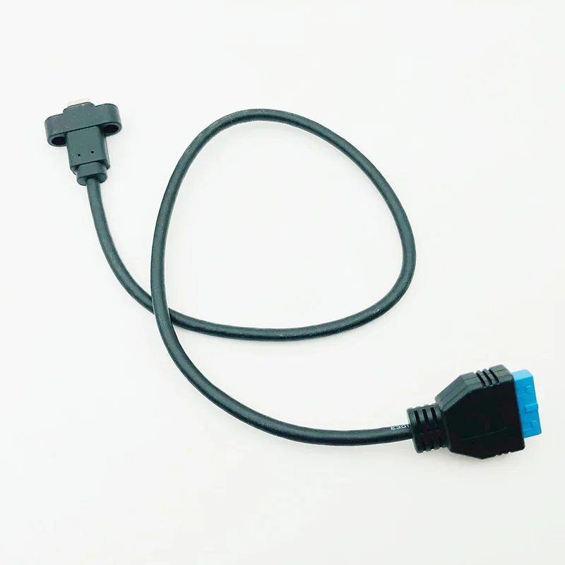 커넥터 USB3.0 20/19Pin 유형 C 단일 포트 USB 3.1 유형 C USB-C 여성 USB 3.0 마더 보드 19pin 헤더 케이블 30cm/50cm